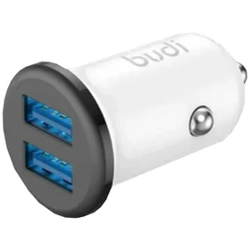شارژر فندکی 12W بودی مدل CC603LW با 2 خروجی USB به همراه کابل USB به Lightning