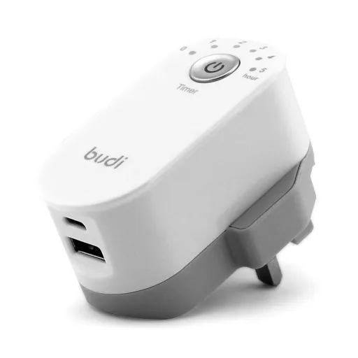 شارژر دیواری 18W بودی PD و فست تایمردار سه پین با 2 پورت مدل AC030TUW